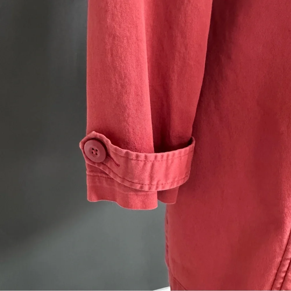 Patagonia Organic Cotton Trench Coat — Women’s Medium — Coral/Red - Picture 7 of 11